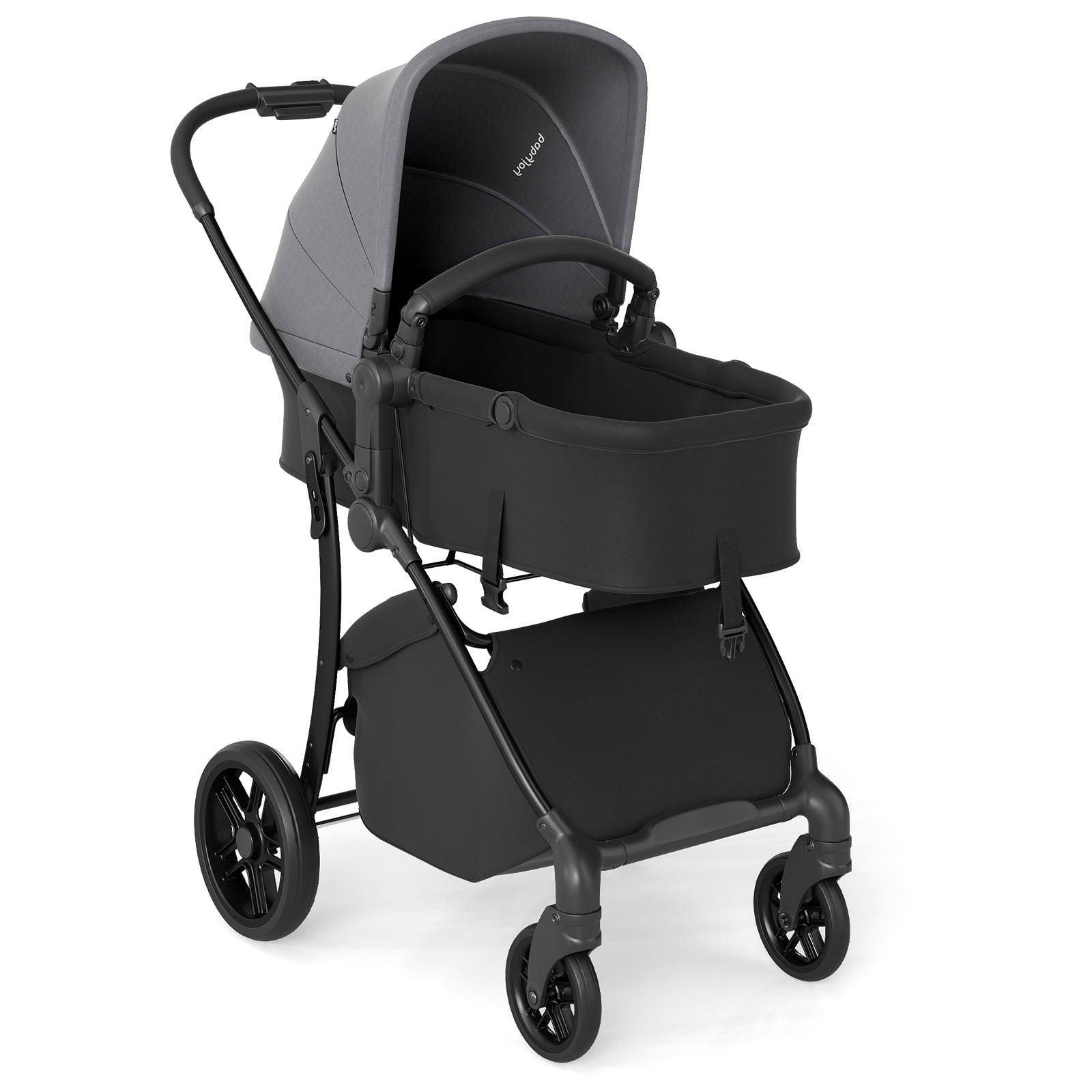 2-in-1 Baby Stroller with Bassinet Mode and Reversible Seat, Gray Baby Strollers at Gallery Canada