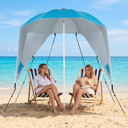 UPF 50+ Beach Shelter Umbrella, Turquoise