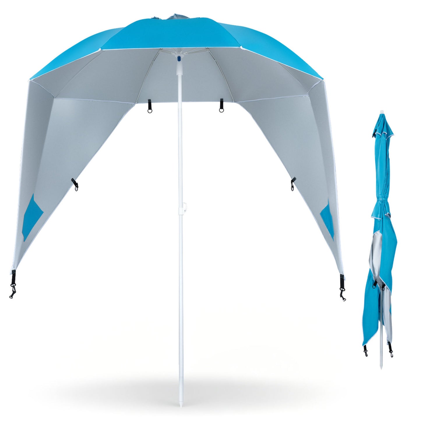 UPF 50+ Beach Shelter Umbrella, Turquoise