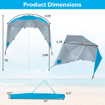 UPF 50+ Beach Shelter Umbrella, Turquoise