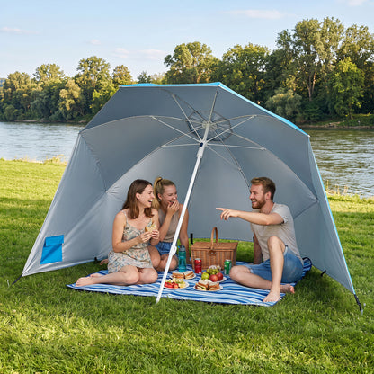 UPF 50+ Beach Shelter Umbrella, Turquoise