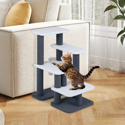 Cat Stairs Tree Tower, Scratching Posts, Hanging Toy Ball, Gray Cat Trees Condos & Scratchers at Gallery Canada
