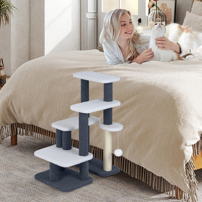 Cat Stairs Tree Tower, Scratching Posts, Hanging Toy Ball, Gray Cat Trees Condos & Scratchers at Gallery Canada