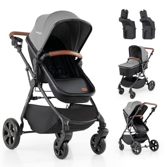 2-in-1 Convertible Baby Stroller, Gray Baby Strollers Gray at Gallery Canada