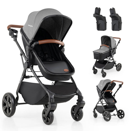 2-in-1 Convertible Baby Stroller, Gray