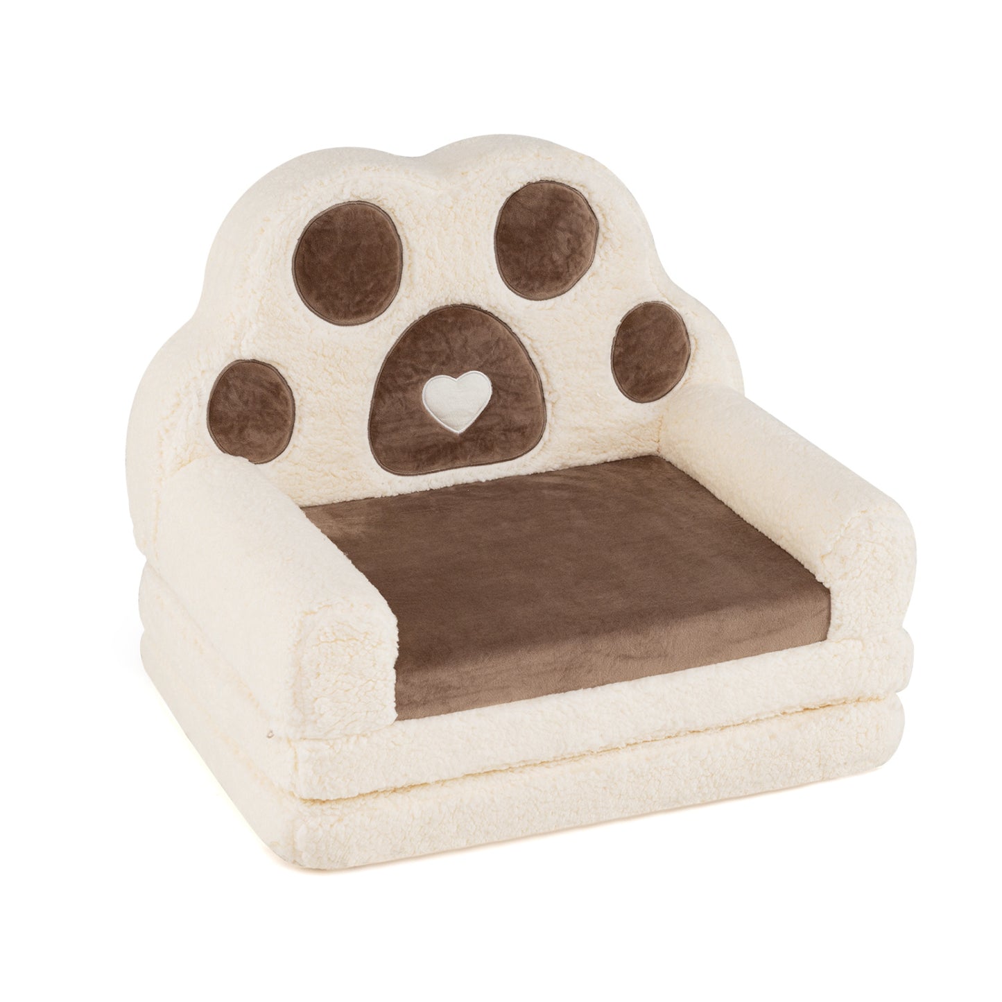 2-in-1 Convertible Kids Sofa to Lounger with Removable Cover, Brown Kids Chairs & Seating at Gallery Canada