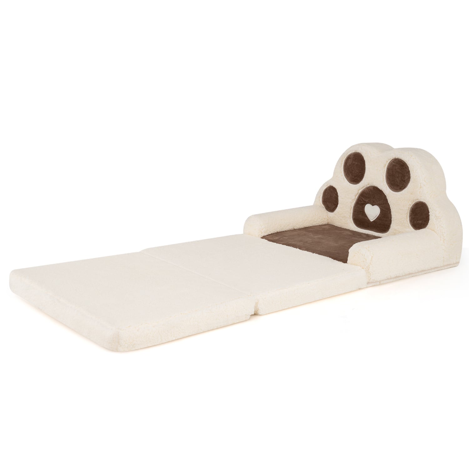 2-in-1 Convertible Kids Sofa to Lounger with Removable Cover, Brown Kids Chairs & Seating at Gallery Canada