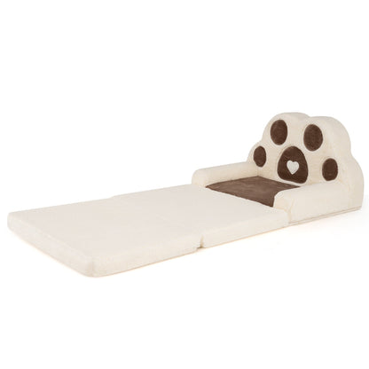 2-in-1 Convertible Kids Sofa to Lounger with Removable Cover, Brown Kids Chairs & Seating at Gallery Canada