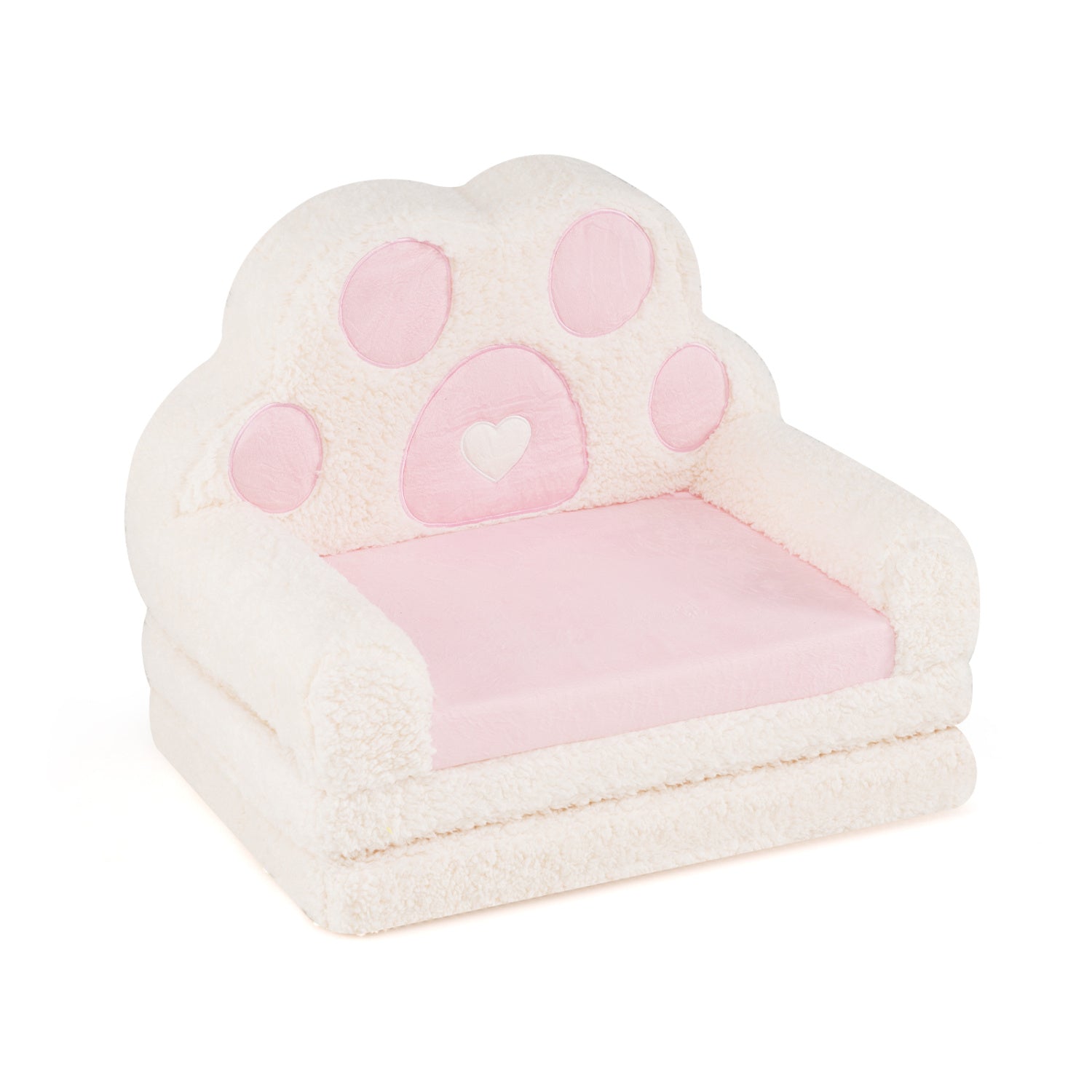 2-in-1 Convertible Kids Sofa to Lounger with Removable Cover, Pink Kids Chairs & Seating Pink at Gallery Canada