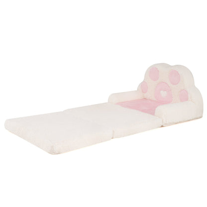 2-in-1 Convertible Kids Sofa to Lounger with Removable Cover, Pink Kids Chairs & Seating at Gallery Canada