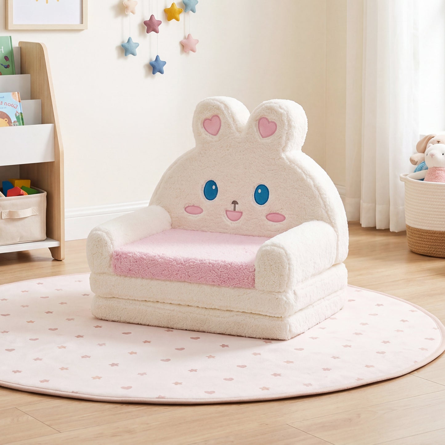 Convertible Kids Sofa Lounger, Bunny Pattern, Pink Kids Chairs & Seating at Gallery Canada