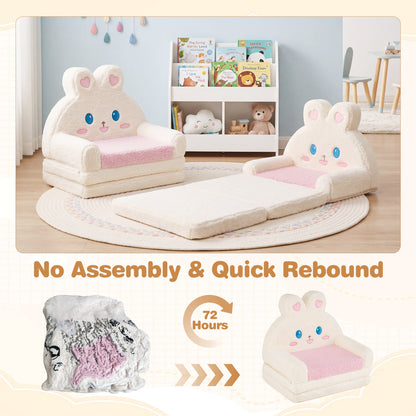 Convertible Kids Sofa Lounger, Bunny Pattern, Pink Kids Chairs & Seating at Gallery Canada