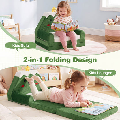 2-in-1 Convertible Kids Sofa to Lounger, Green Kids Chairs & Seating at Gallery Canada