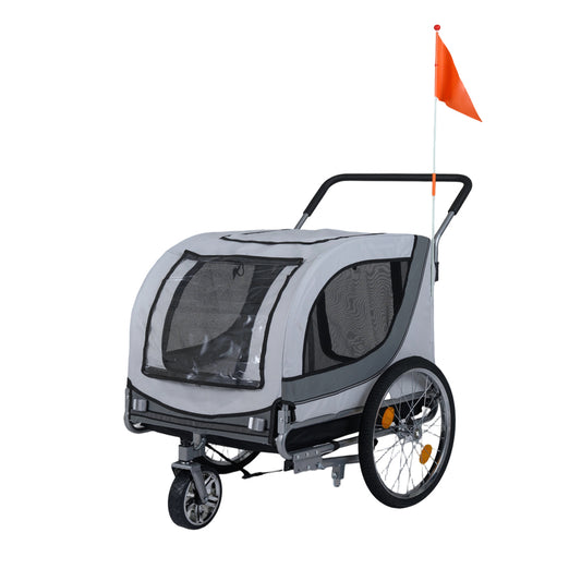 2-In-1 Dog Bike Trailer, Universal Bicycle Coupler, White Dog Supplies White at Gallery Canada