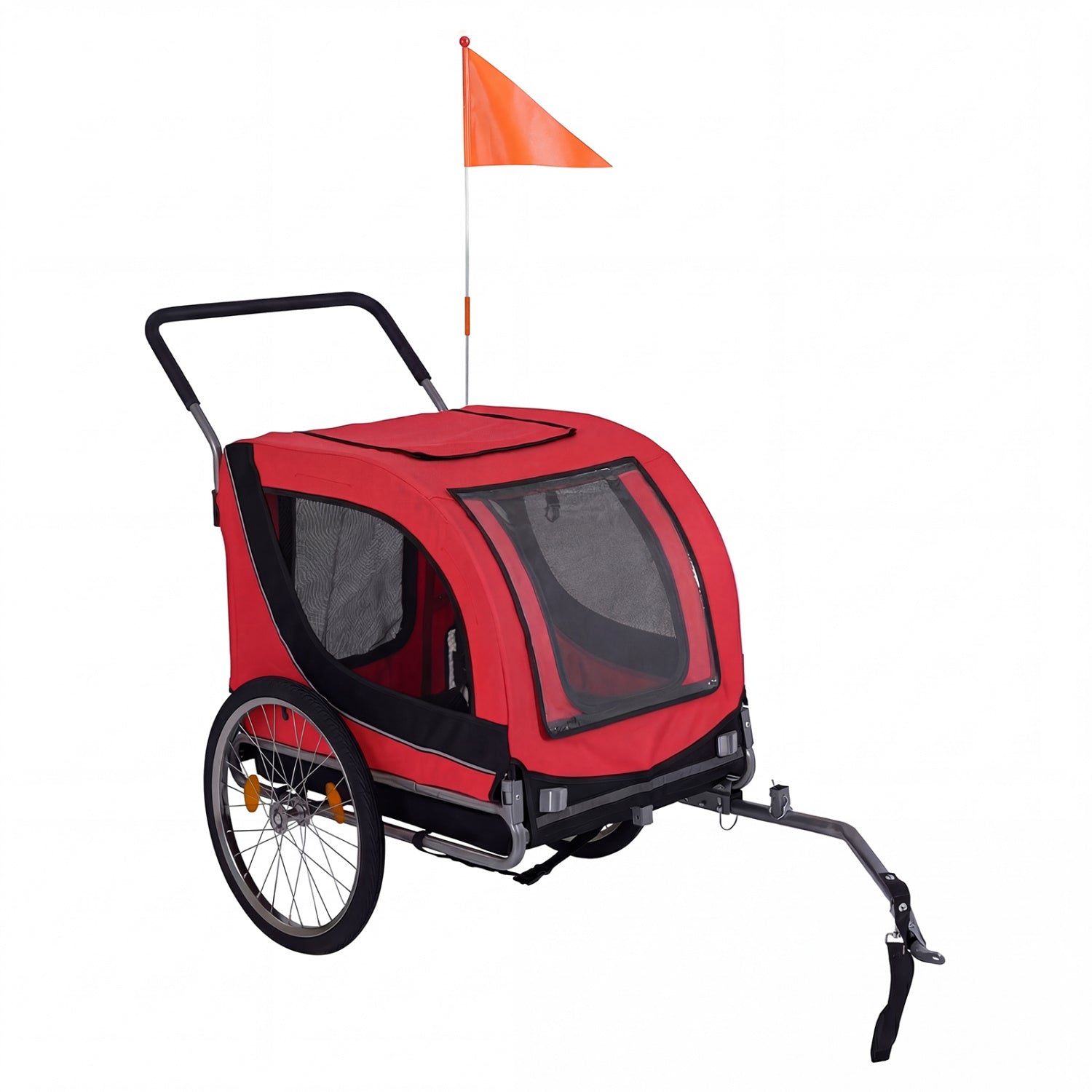 2-In-1 Dog Bike Trailer, Universal Bicycle Coupler, Red Dog Supplies at Gallery Canada