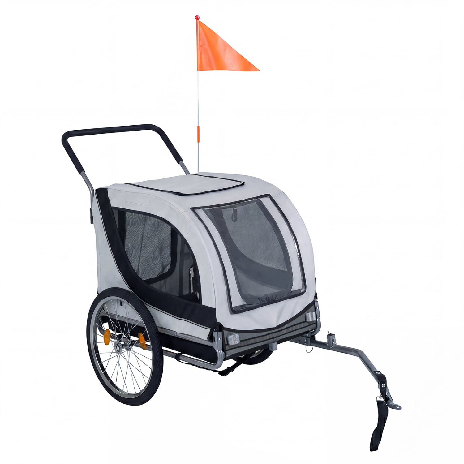 2-In-1 Dog Bike Trailer, Universal Bicycle Coupler, White Dog Supplies at Gallery Canada