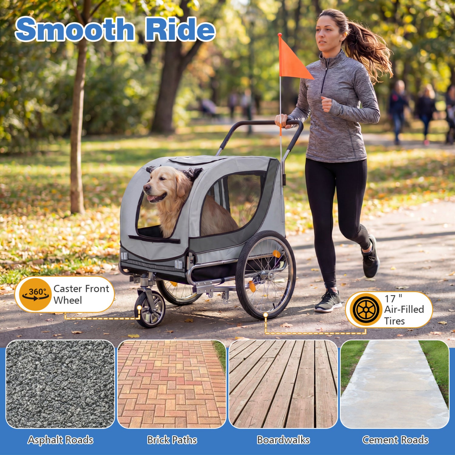 2-In-1 Dog Bike Trailer, Universal Bicycle Coupler, White Dog Supplies at Gallery Canada