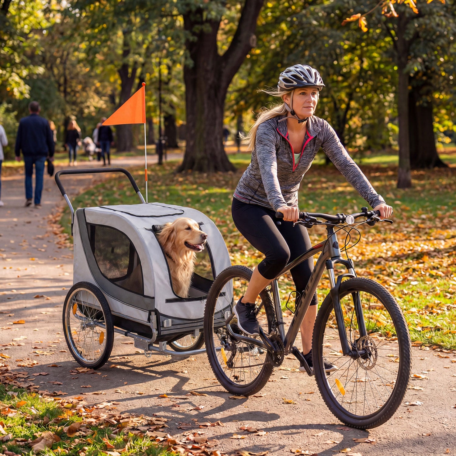 2-In-1 Dog Bike Trailer, Universal Bicycle Coupler, White Dog Supplies at Gallery Canada