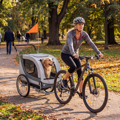 2-In-1 Dog Bike Trailer, Universal Bicycle Coupler, White Dog Supplies at Gallery Canada