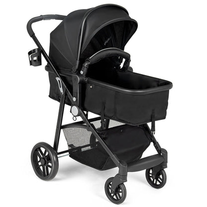 2 in 1 Foldable Pushchair Newborn Infant Baby Stroller, Black Baby Strollers Black at Gallery Canada