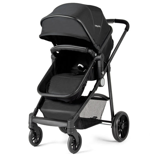 2 in 1 Foldable Pushchair Newborn Infant Baby Stroller, Black Baby Strollers Black at Gallery Canada