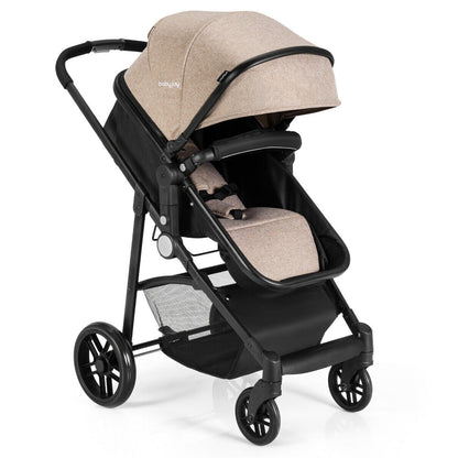 2 in 1 Foldable Pushchair Newborn Infant Baby Stroller, Coffee Baby Strollers Coffee at Gallery Canada