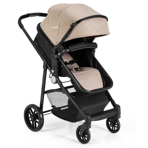 2 In 1 Foldable Newborn Baby Stroller, Coffee
