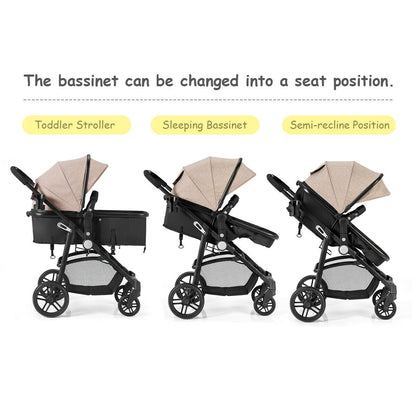 2 in 1 Foldable Pushchair Newborn Infant Baby Stroller, Coffee Baby Strollers at Gallery Canada