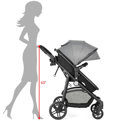 2 in 1 Foldable Pushchair Newborn Infant Baby Stroller, Gray Baby Strollers at Gallery Canada