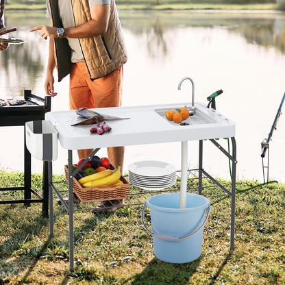 2 In 1 Folding Fish Cleaning Table With Sink And Faucet Camping Furniture at Gallery Canada