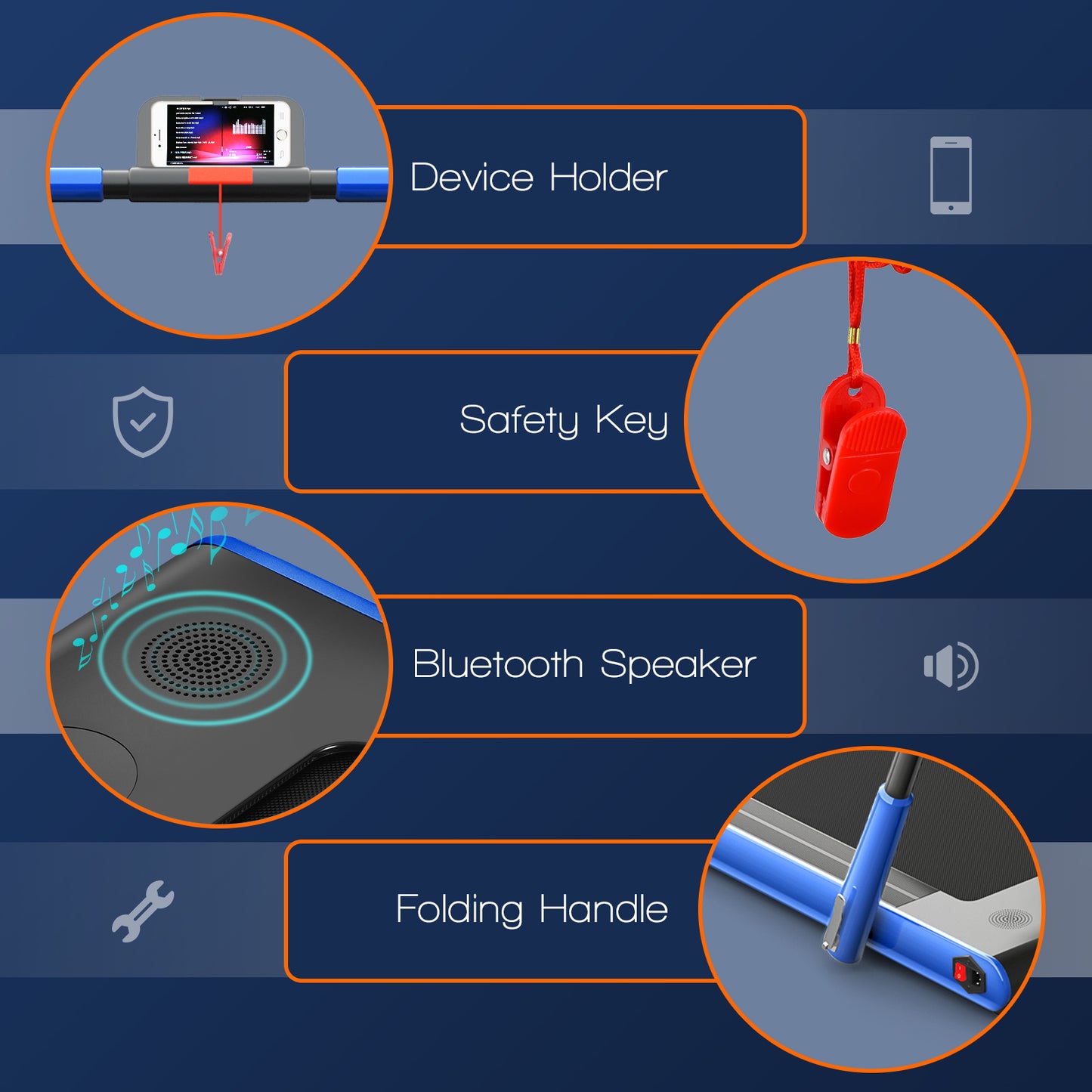 2-in-1 Folding Treadmill with Remote Control and LED Display, Blue Treadmills at Gallery Canada