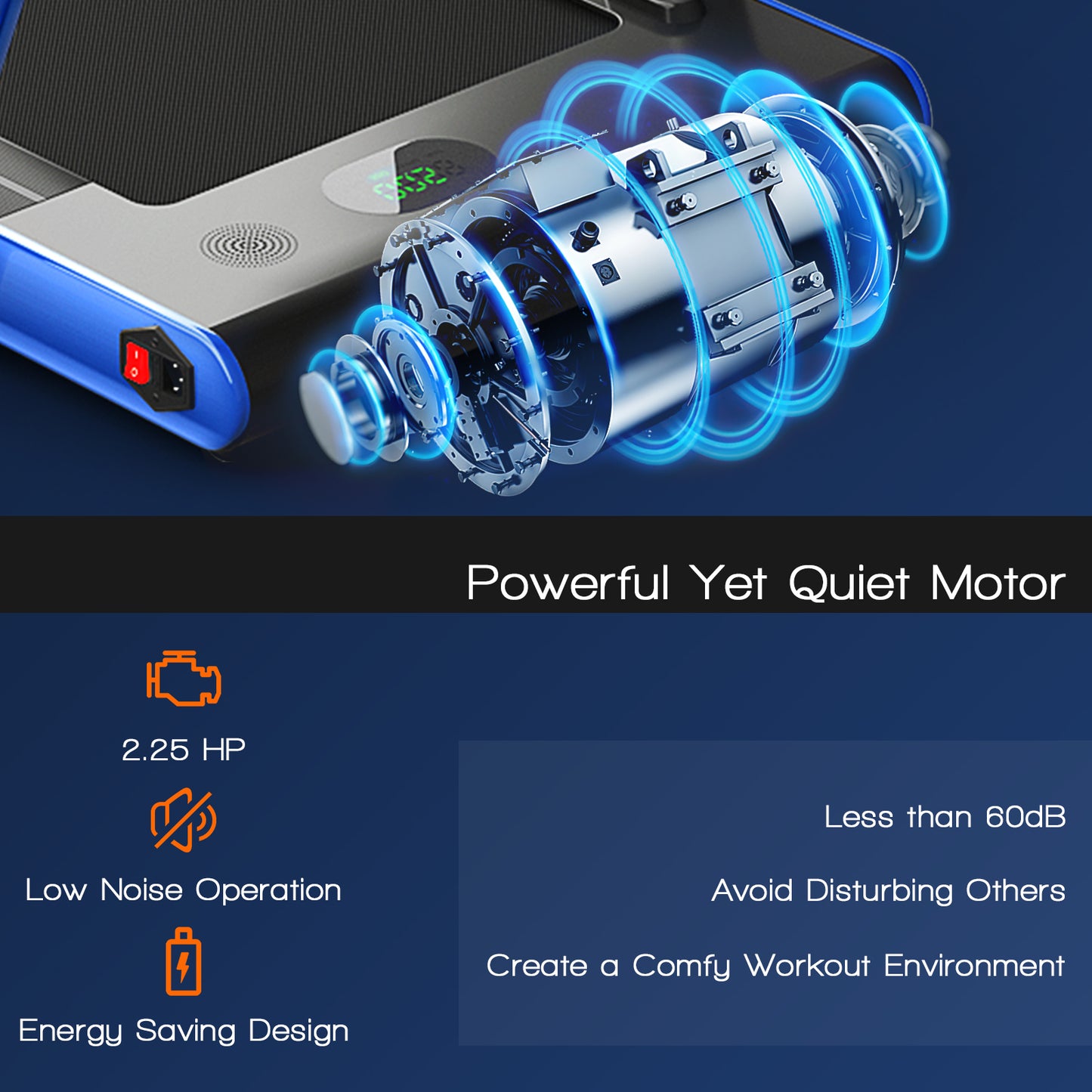 2-in-1 Folding Treadmill with Remote Control and LED Display, Blue Treadmills at Gallery Canada