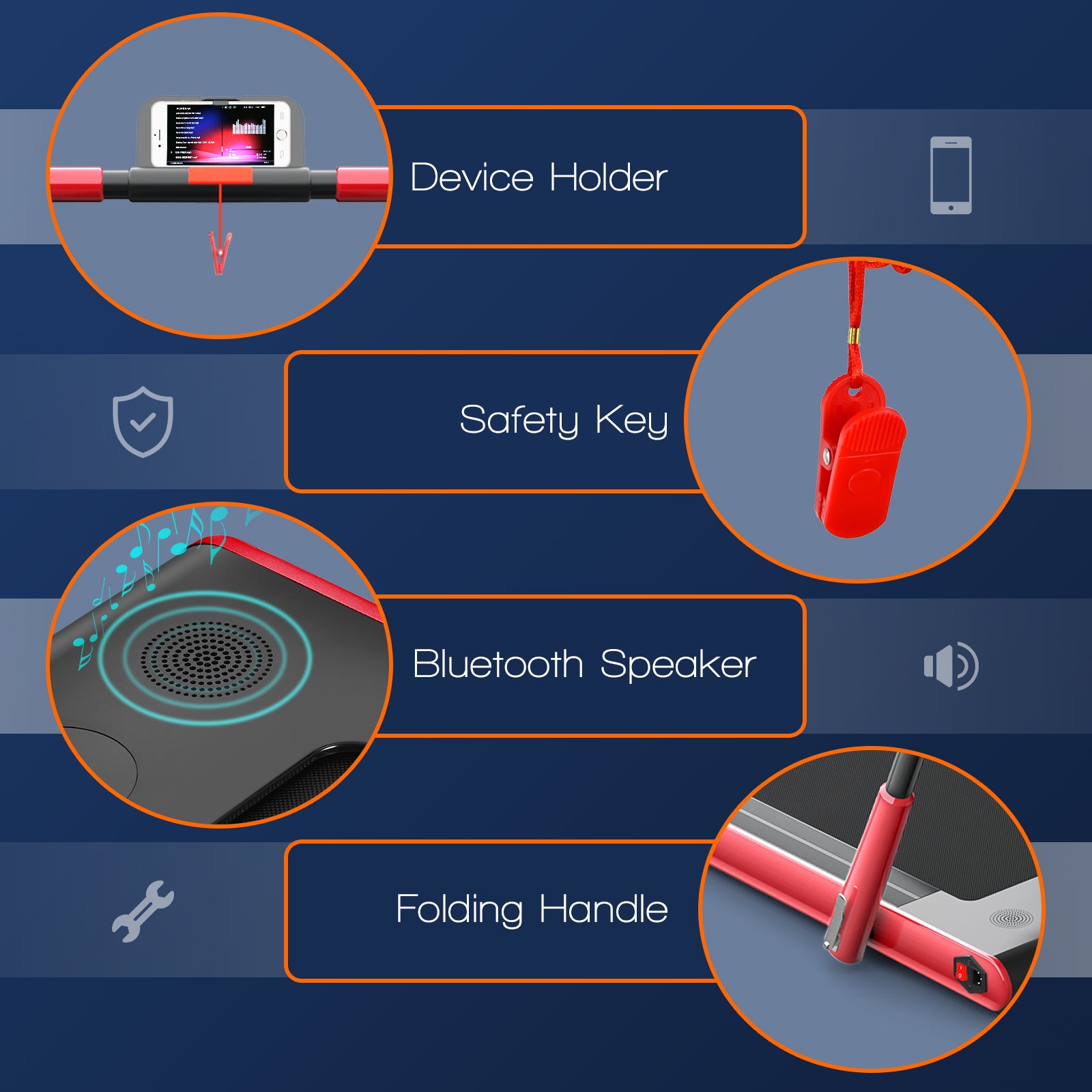 2-in-1 Folding Treadmill with Remote Control and LED Display, Red Treadmills at Gallery Canada