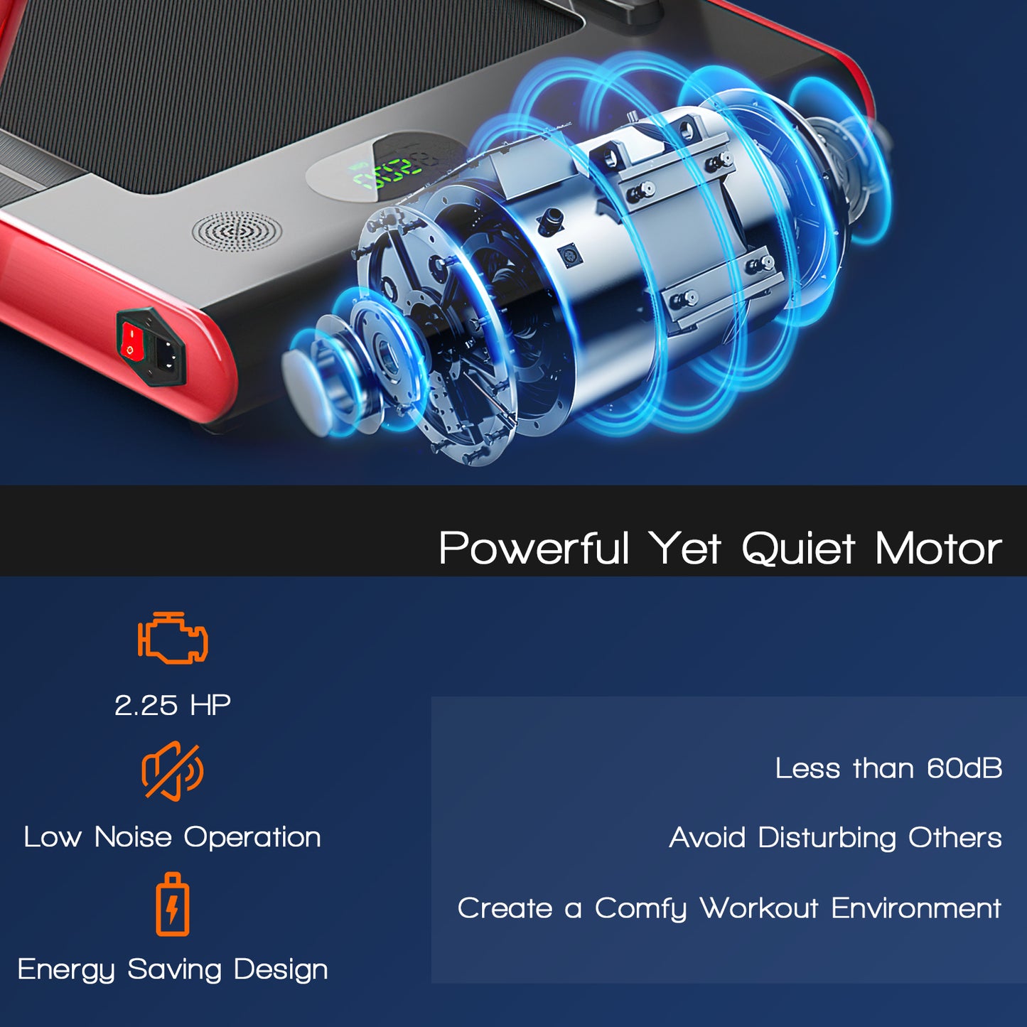 2-in-1 Folding Treadmill with Remote Control and LED Display, Red Treadmills at Gallery Canada