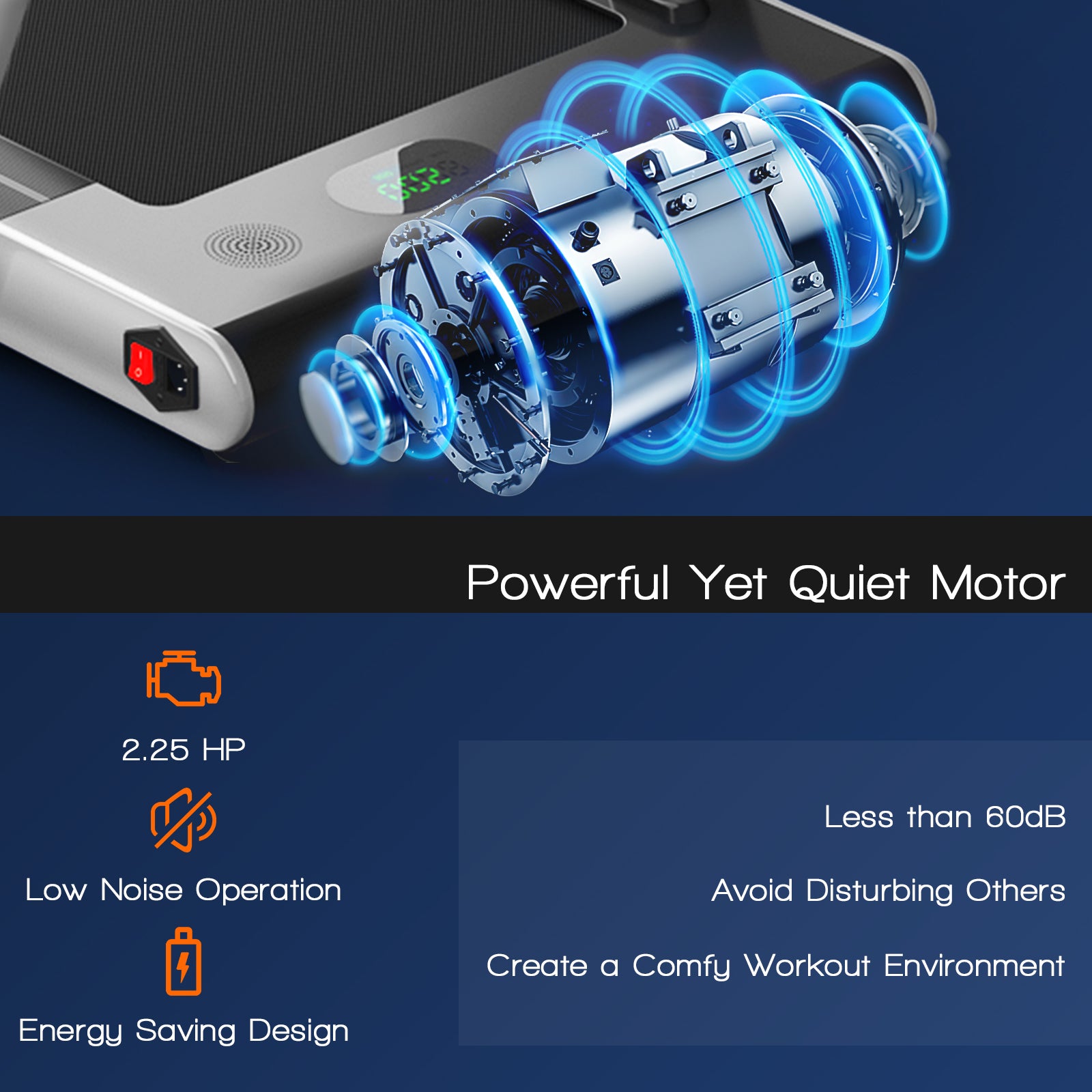 2-in-1 Folding Treadmill with Remote Control and LED Display, Silver Treadmills at Gallery Canada