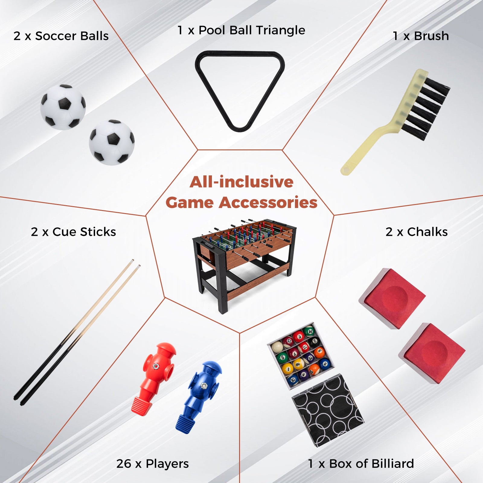 2-in-1 Full Size Foosball and Pool Combo Table with Legs-BN, Black & Brown Game Room at Gallery Canada