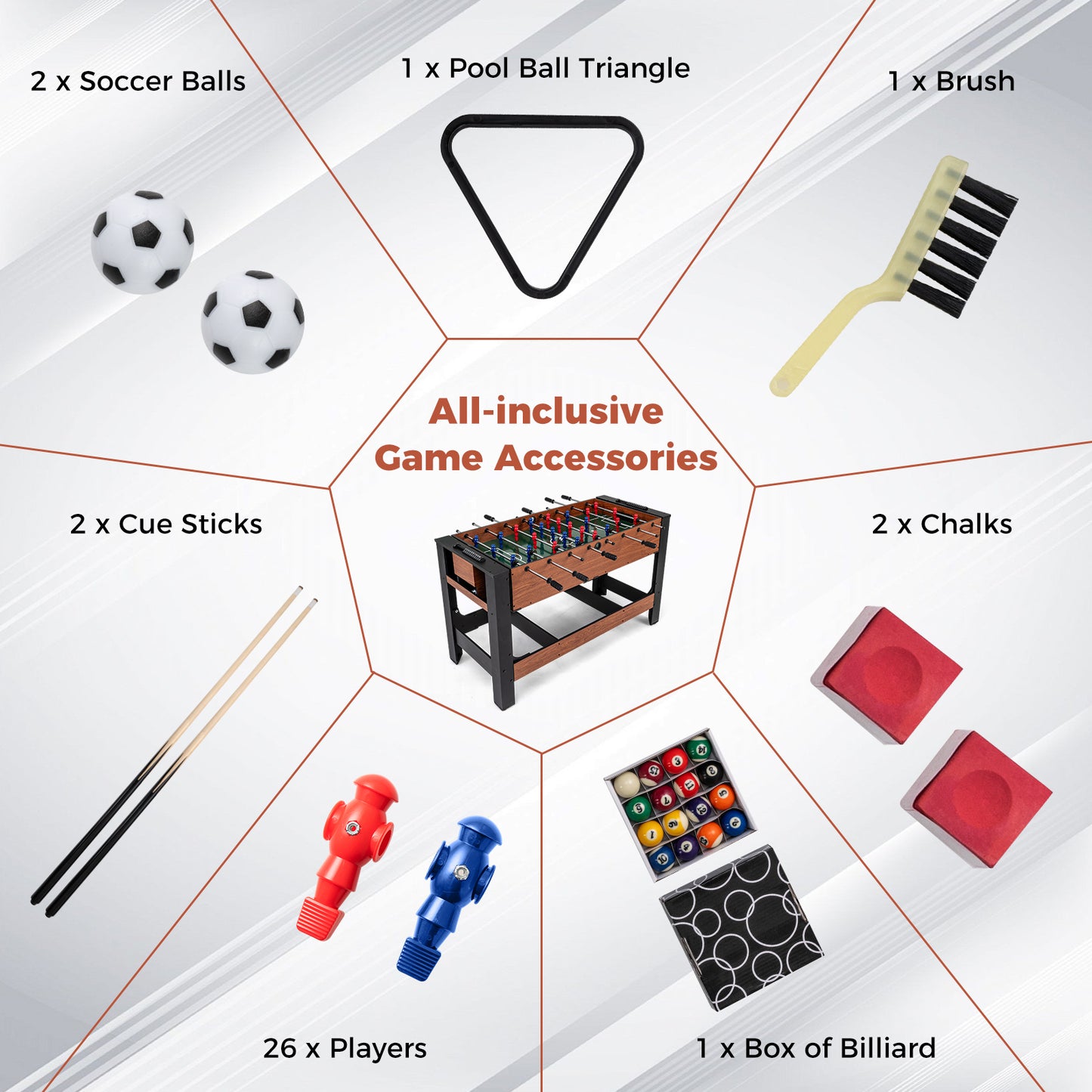 2-in-1 Full Size Foosball and Pool Combo Table with Legs-BN, Black & Brown Game Room at Gallery Canada