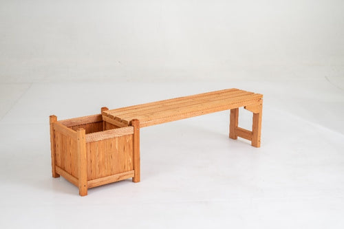 2-in-1 Outdoor Bench With Raised Garden Bed, 2 Piece