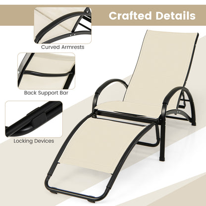 2-In-1 Outdoor Rocking Chair, 4-Position Adjustable Backrest, Beige Patio Rocking Chairs & Gliders at Gallery Canada