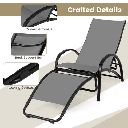 2-In-1 Outdoor Rocking Chair, 4-Position Adjustable Backrest, Gray Patio Rocking Chairs & Gliders at Gallery Canada