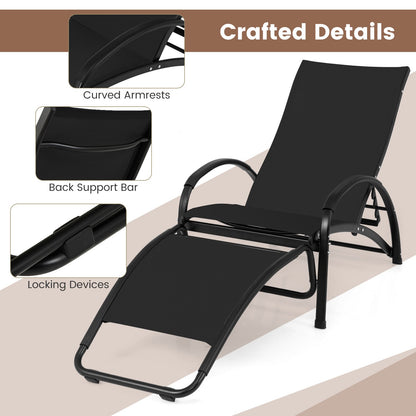 2-in-1 Outdoor Rocking Chair, 4-Position Adjustable Backrest, Black Patio Rocking Chairs & Gliders at Gallery Canada