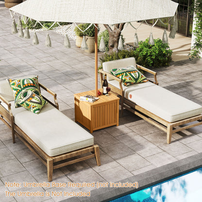 2-in-1 Outdoor Side Table with Storage Acacia Wood Slatted Coffee Table Square Slatted End Storage Box Patio Coffee Tables at Gallery Canada