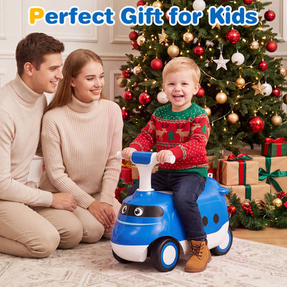 2-in-1 Ride On Push Car For Toddlers 1-3 Years Old, Blue