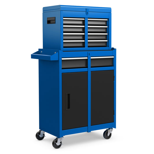 2-In-1 Rolling Tool Chest, 5 Sliding Lockable Drawers, Navy Garages Navy at Gallery Canada