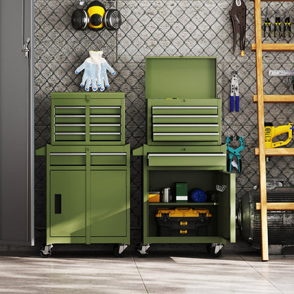 2-In-1 Rolling Tool Chest, 5 Sliding Lockable Drawers, Green Garages at Gallery Canada