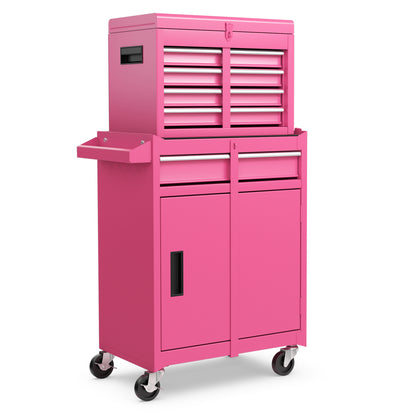 2-in-1 Rolling Tool Chest, 5 Sliding Lockable Drawers, Pink Garages at Gallery Canada