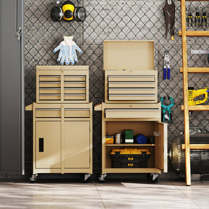 2-In-1 Rolling Tool Chest, 5 Sliding Lockable Drawers, Yellow Garages at Gallery Canada