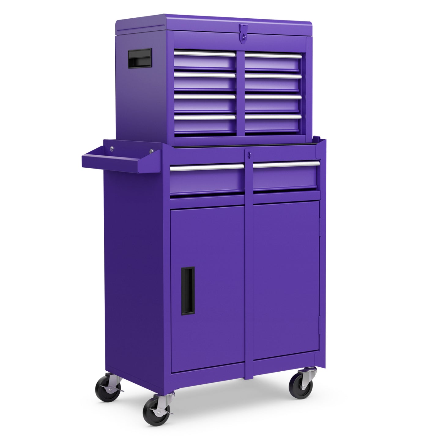 2-in-1 Rolling Tool Chest with 5 Sliding Lockable Drawers, Purple Garages at Gallery Canada
