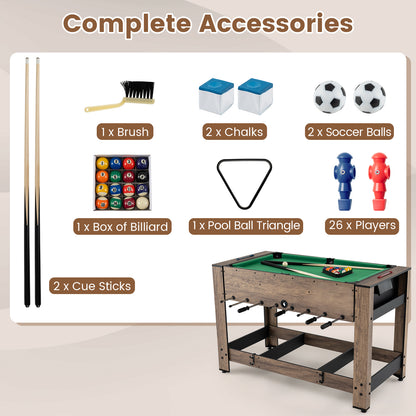 2-in-1 Swivel Foosball and Pool Combo Game Table , Natural Game Room at Gallery Canada