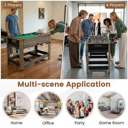 2-in-1 Swivel Foosball and Pool Combo Game Table , Natural Game Room at Gallery Canada